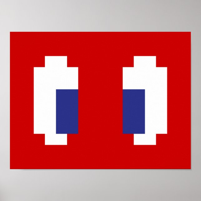 Affiches 8 bits Pixel Manga Eyes (Devant)