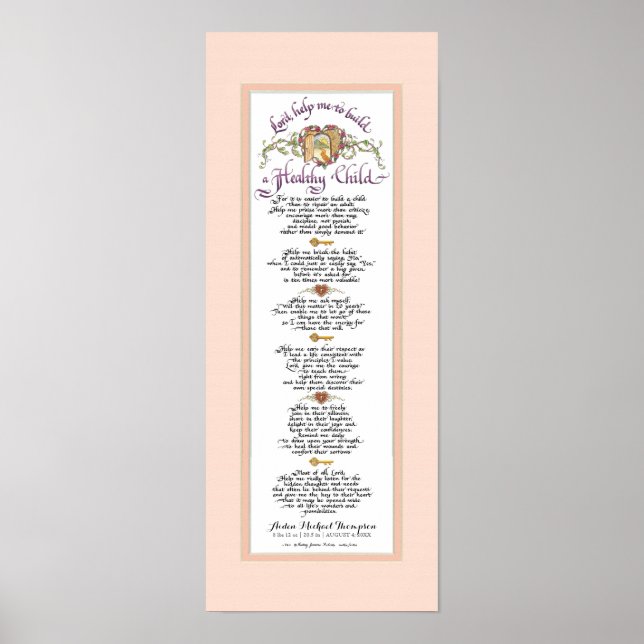 Affiches 8 x 20 Construire un enfant en santé, Parchemin Aq (Devant)