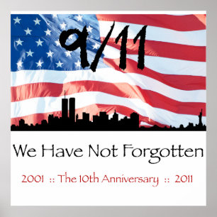 Affiches 9/11 10ème anniversaire WTC et le drapeau
