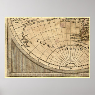 Affiches 9 Panneau Couleur Version de L'Isle Monde Carte Ca
