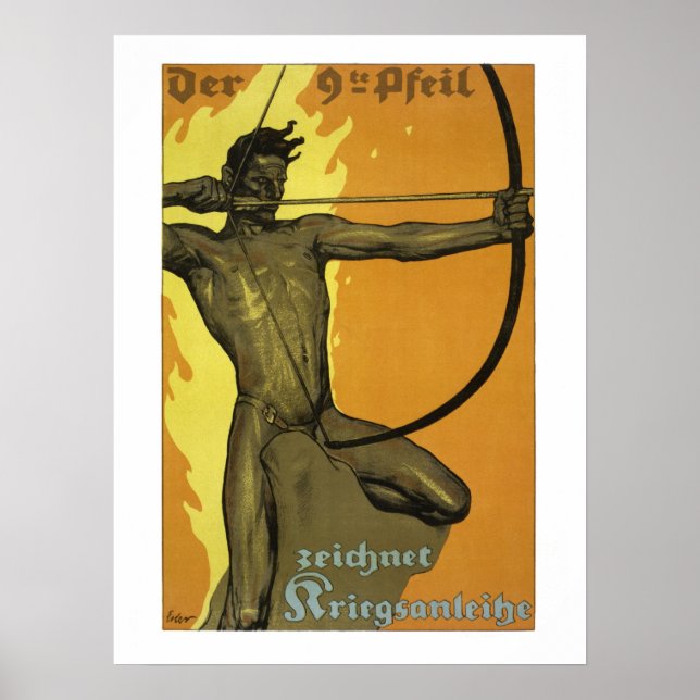 Affiches 9ème flèche, Art nouveau autrichien guerre mondial (Devant)