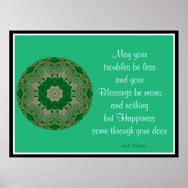 Affiches A05 Celtic Kaleidoscopic Mandala - Irish Blessing8 (Devant)