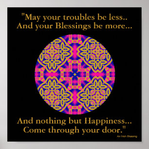 Affiches A40b Kaleidoscopic Mandala - Irish Blessing.2
