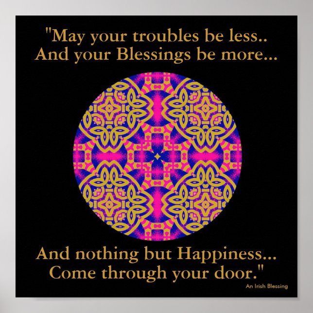 Affiches A40b Kaleidoscopic Mandala - Irish Blessing.2 (Devant)
