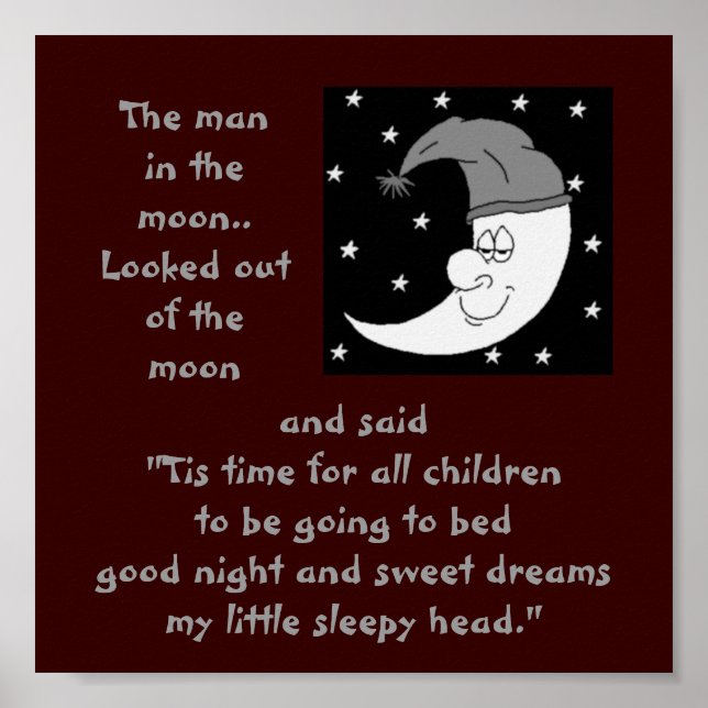 Affiches a-4 homme dans l'affiche de la lune (Devant)