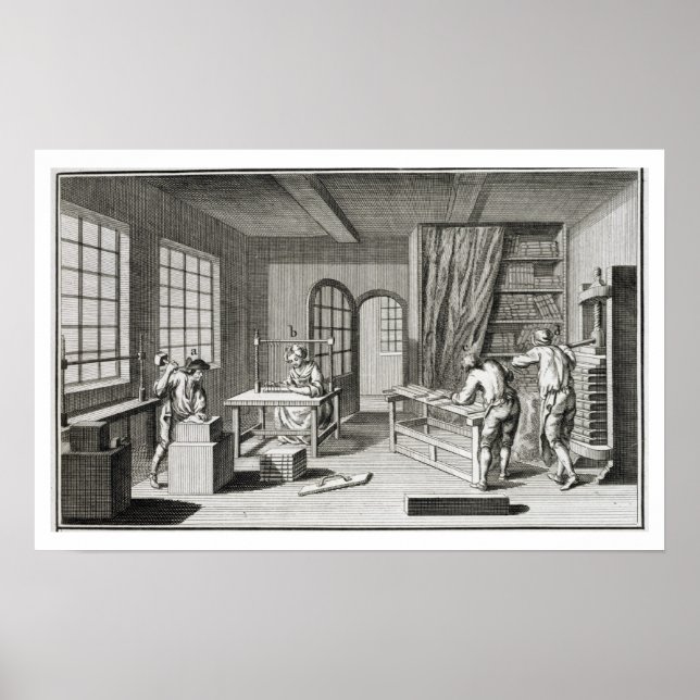 Affiches A bookmaker's workshop, from the 'encyclopedie (Devant)