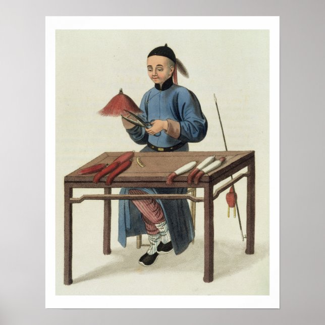 Affiches A Cap Maker, plate 51 from 'The Costume of China' (Devant)