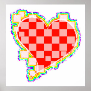 Affiches à damiers coeur. v2.
