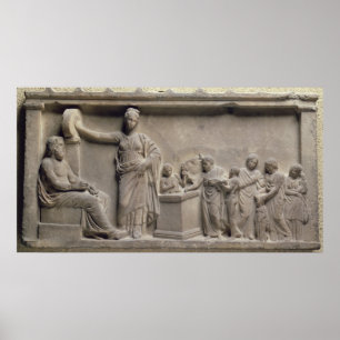 Affiches A family sacrificing a bull to Asclepius