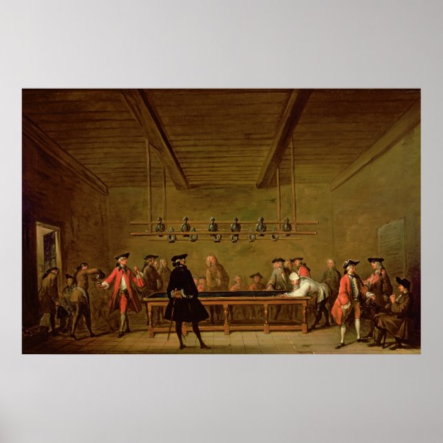 Affiches A Game of Billiards, c.1720-26 (Devant)