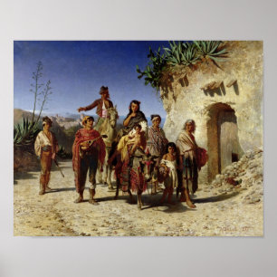 Affiches A Gypsy Family on the Road, c.1861