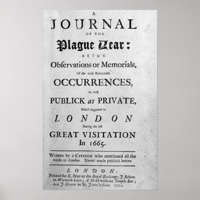 Affiches A Journal of the Plague Year, 1665 (Devant)