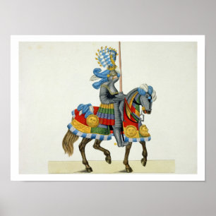 Affiches A knight on his to a tournament, plate from 'A