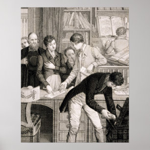 Affiches À la banque, c.1800 (gravure)