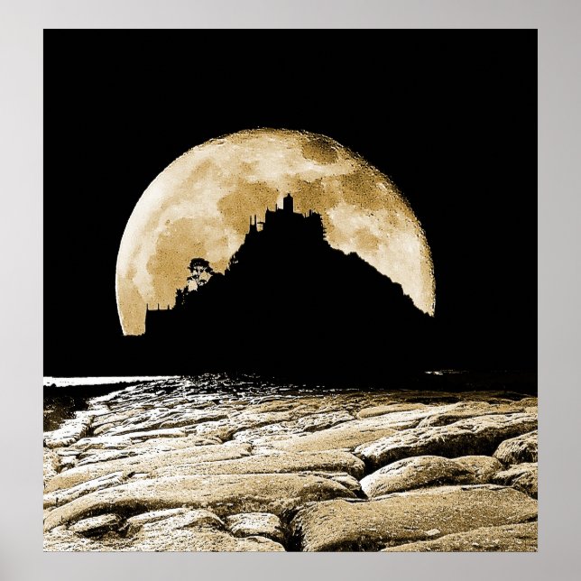Affiches À la lumière de la lune sépia (Devant)