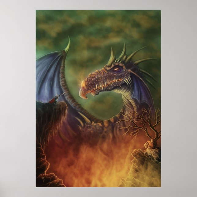 Affiches à la secourt! imaginaire dragon toile d'impression (Devant)