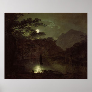 Affiches A Lake by Moonlight, c.1780-82 (oil on canvas)