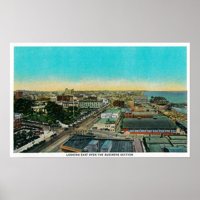 Affiches À l'est par rapport à Business Section, Long Beach (Devant)