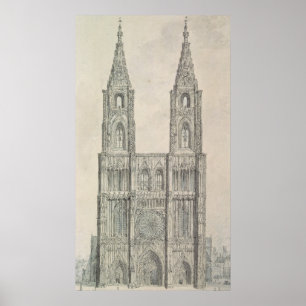 Affiches À l'ouest avant de cathédrale de Strasbourg
