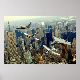 Affiches A P-51 Mustang, F-16 Faucon de combat, F-15 Eagle,