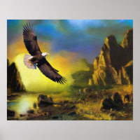 A Patriotic Design with Bald Eagle Flying