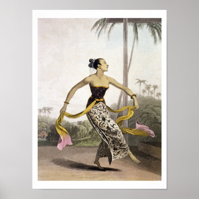 Affiches A Ronggeng ou Dancing Girl, plate 21 from vol. I (Devant)