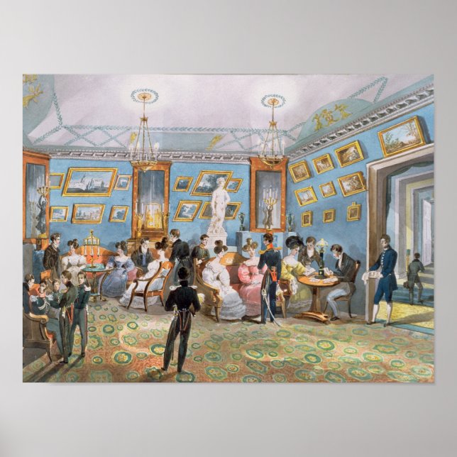 Affiches A Society Drawing Room, vers 1830 (Devant)