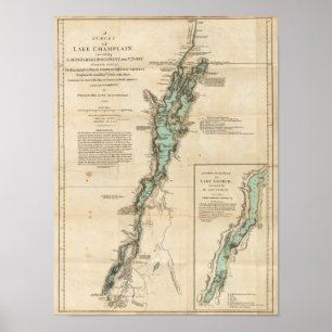 Affiches A Survey of Lake Champlain
