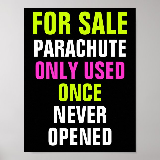 Affiches À Vendre Parachute Utilisé Uniquement Une Fois Jam (Devant)