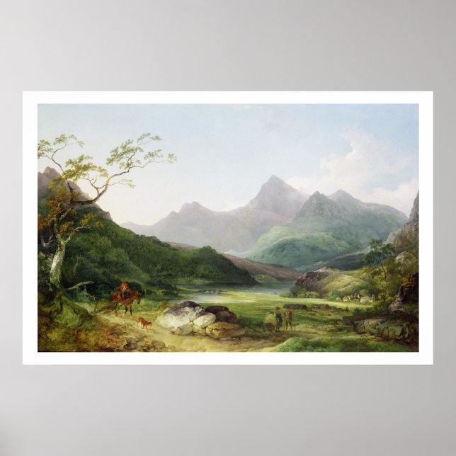 Affiches A View of Snowdon from Capel Curig, 1787 (Devant)