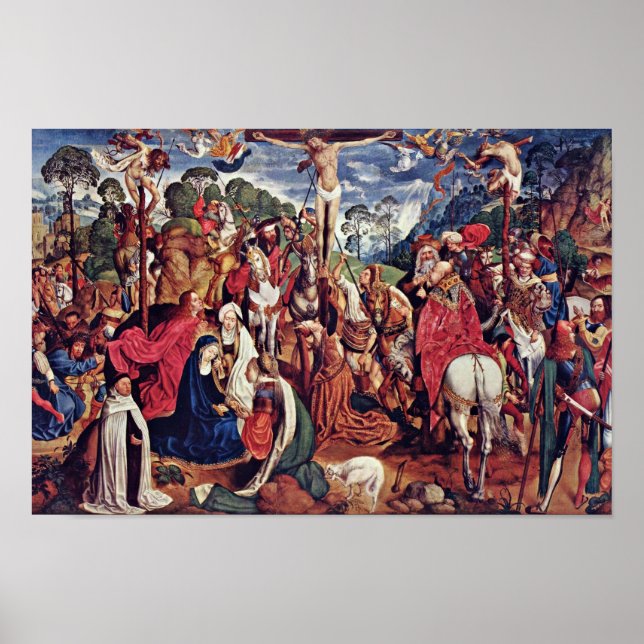 Affiches Aachen Altar (Passionstriptychon) Panneau médian : (Devant)