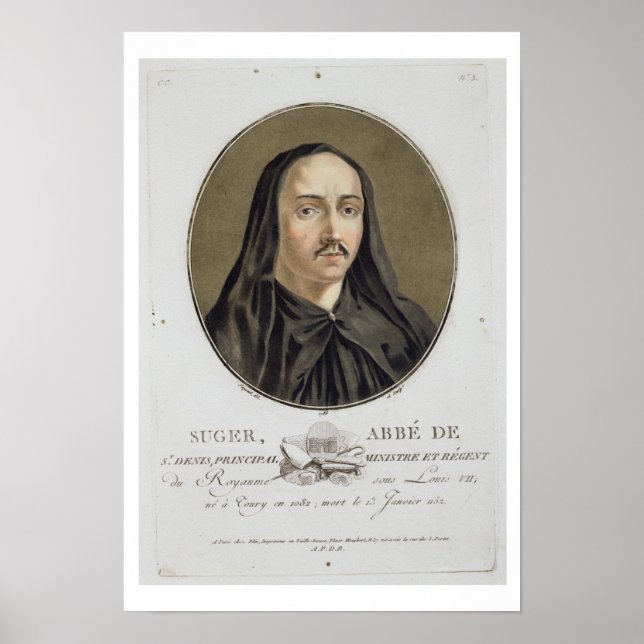 Affiches Abbe de Suger (1082-1151) de Portraits des gran (Devant)