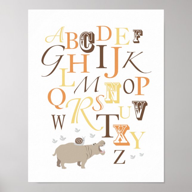 Affiches ABC Alphabet Nursery Print (Devant)