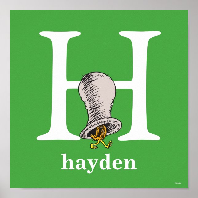 Affiches ABC du Dr Seuss : Lettre H - Blanc | Ajouter Votre (Devant)