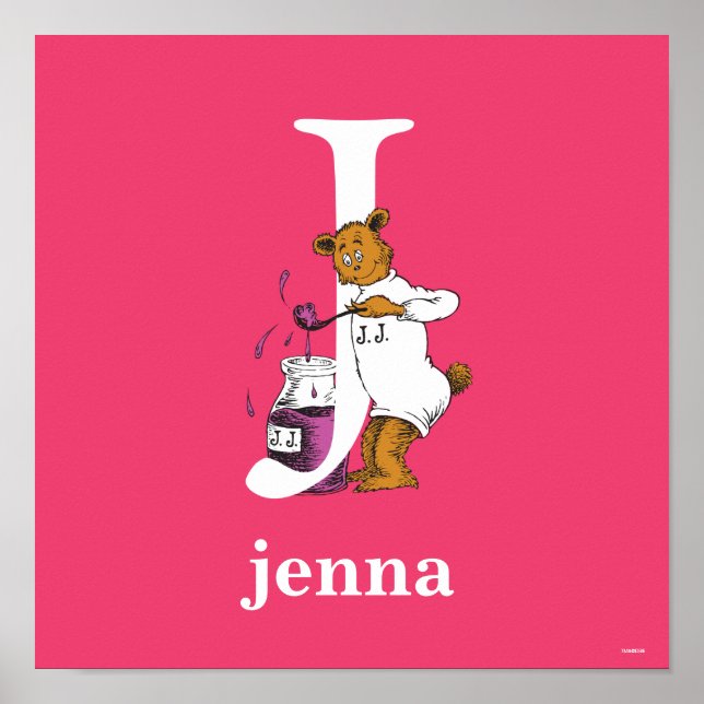 Affiches ABC du Dr Seuss : Lettre J - Blanc | Ajouter Votre (Devant)