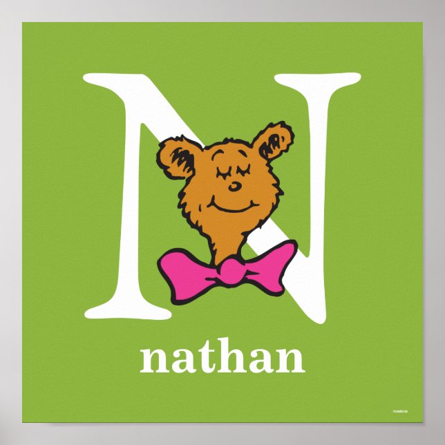 Affiches ABC du Dr Seuss : Lettre N - Blanc | Ajouter Votre (Devant)