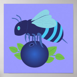 Affiches Abeille de bleuet