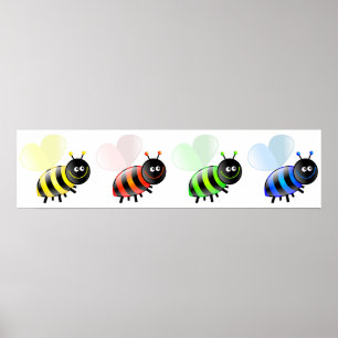Affiches Abeilles colorées