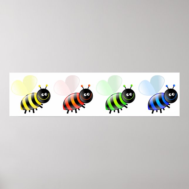 Affiches Abeilles colorées (Devant)