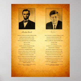 Affiches Abraham Lincoln et John F Kennedy Conspiration
