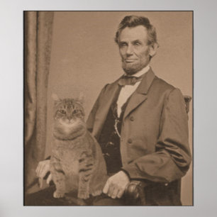 Affiches Abraham Lincoln et son chat Gloria