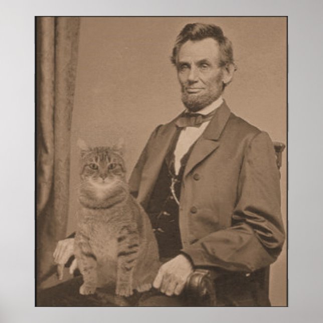 Affiches Abraham Lincoln et son chat Gloria (Devant)