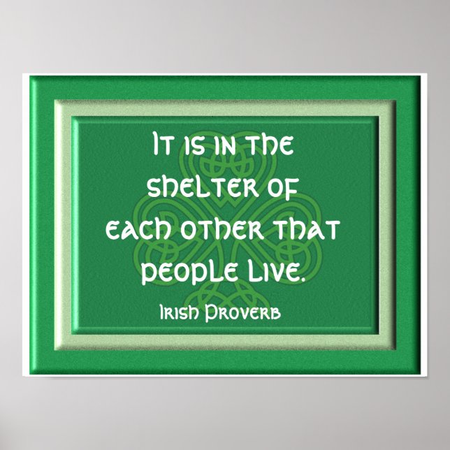 Affiches Abri de l'autre - Irlandais Proverbe Imprimer (Devant)