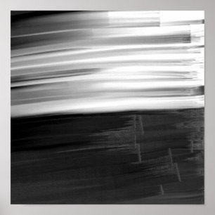 Affiches Abstract black white watercolor brushstrokes