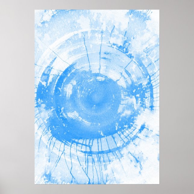 Affiches Abstract blue watercolor background, texture. (Devant)