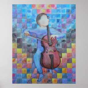 Affiches Abstrait Cello Homme
