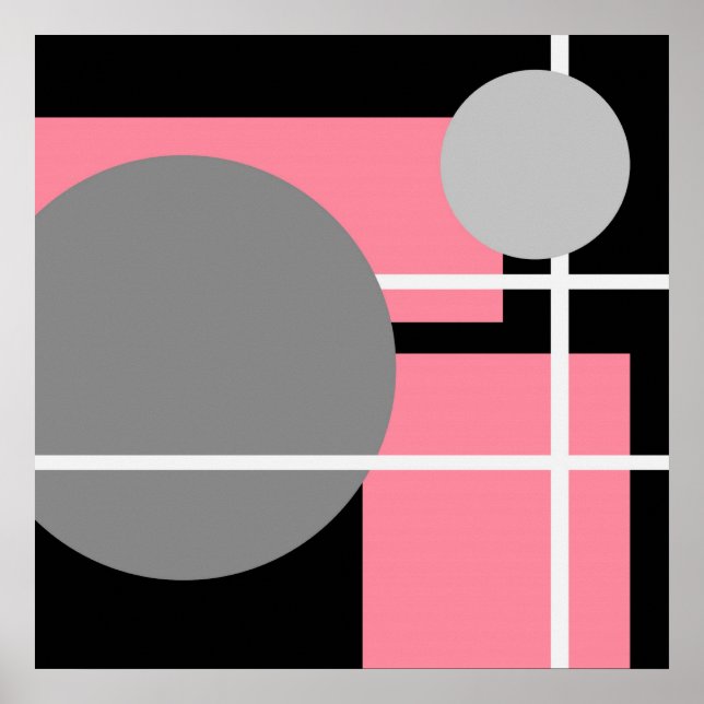 Affiches Abstrait gris rose noir blanc AP0001 (Devant)