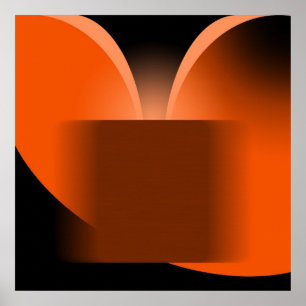 Affiches Abstrait Orange Luxe avec Black AP0004