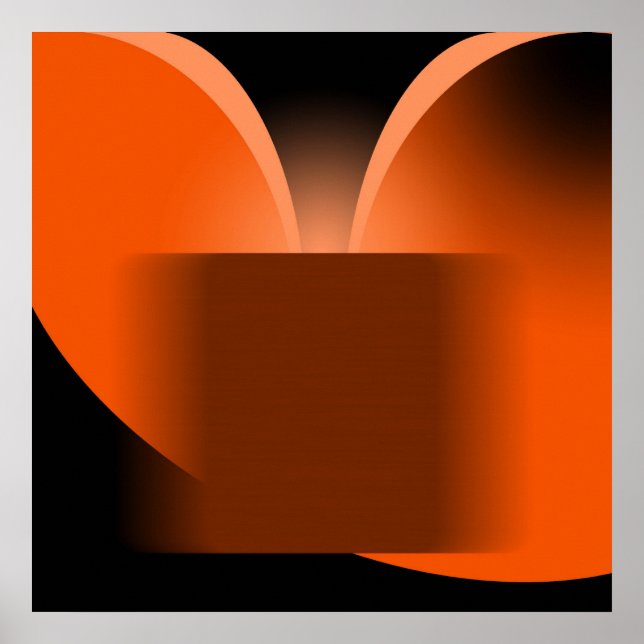 Affiches Abstrait Orange Luxe avec Black AP0004 (Devant)