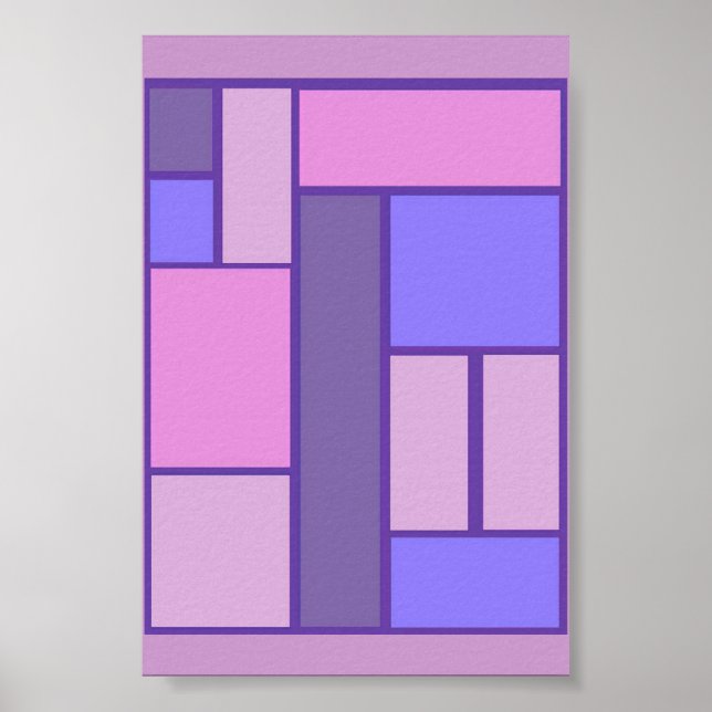 Affiches Abstrait Rose Et Violet (Devant)